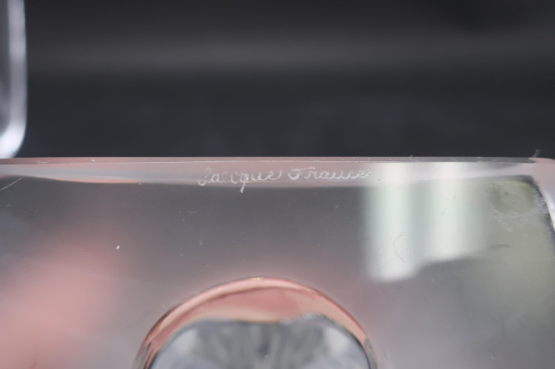 Pair Lalique Glass Hirondelle Swallow Bookends