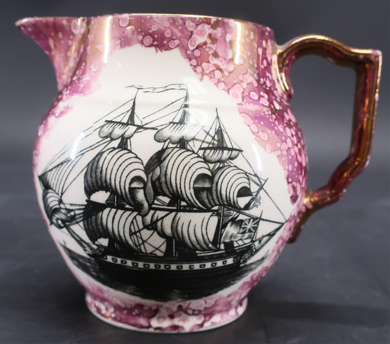 3 Small Sunderland Lusterware Pitchers