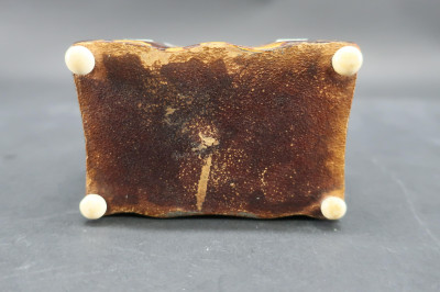 English Tortoise Shell Veneer Tea Caddy, 19th C.