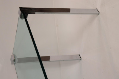 Pace Chrome &amp; Glass Parsons Table, circa 1970