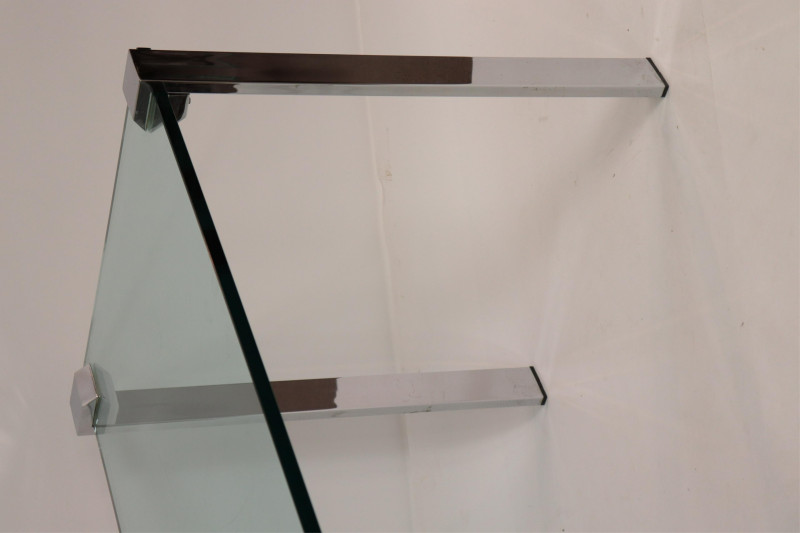 Pace Chrome &amp; Glass Parsons Table, circa 1970