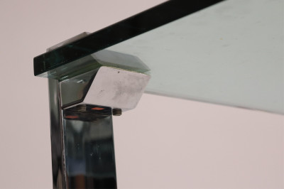 Pace Chrome &amp; Glass Parsons Table, circa 1970