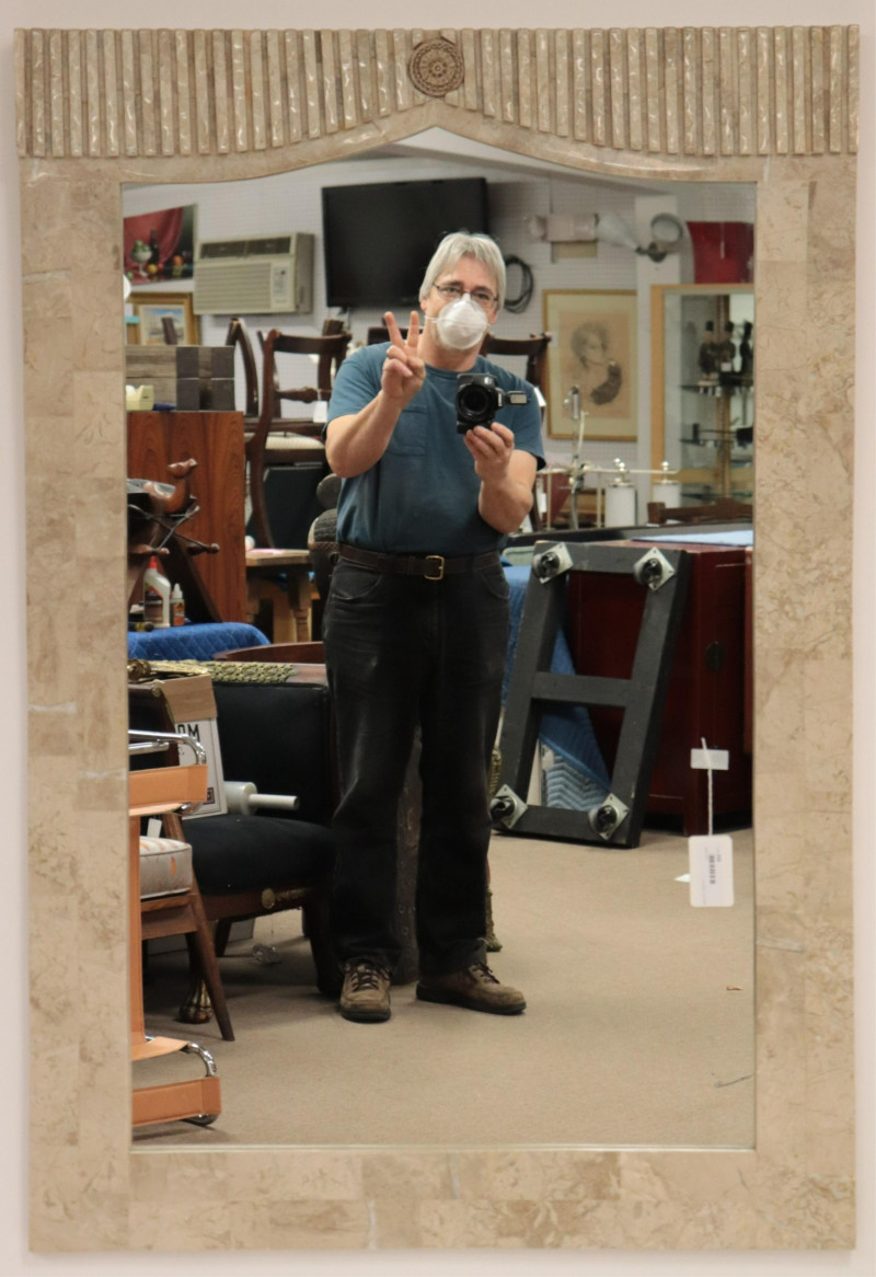 Maitland Smith Style Tessellated Marble Mirror