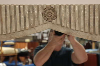 Maitland Smith Style Tessellated Marble Mirror