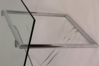 Contemporary Chrome &amp; Glass Dining Table