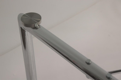 Contemporary Chrome &amp; Glass Dining Table