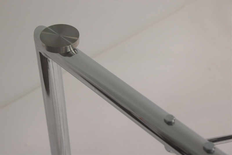 Contemporary Chrome &amp; Glass Dining Table