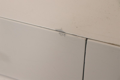 Pr Mid Century White Lacquer &amp; Lucite Dressers