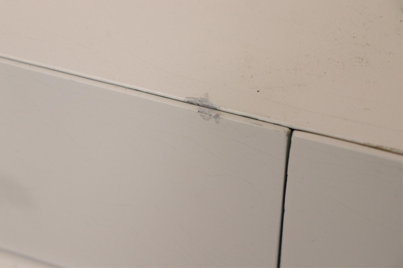 Pr Mid Century White Lacquer &amp; Lucite Dressers