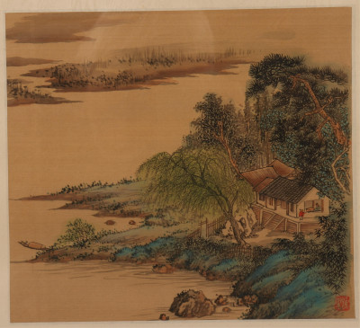 8 Asian Artworks, ink &amp; paint on silk