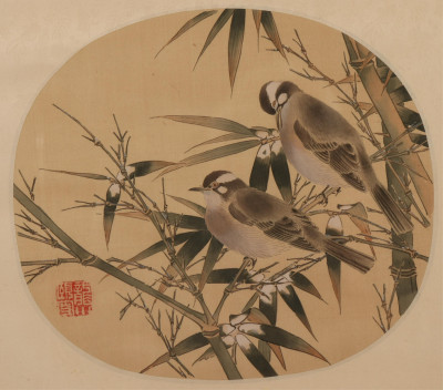 8 Asian Artworks, ink &amp; paint on silk