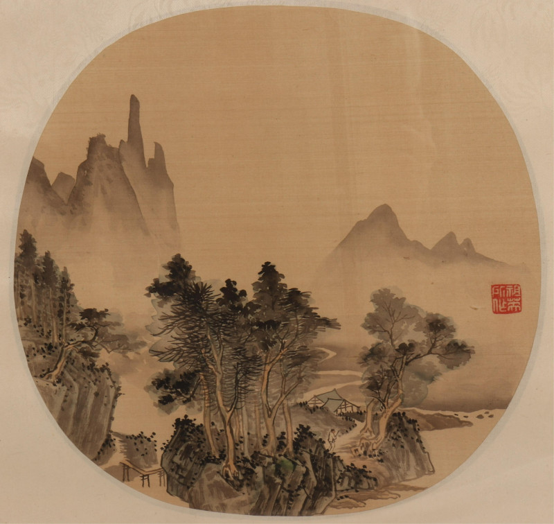 8 Asian Artworks, ink &amp; paint on silk