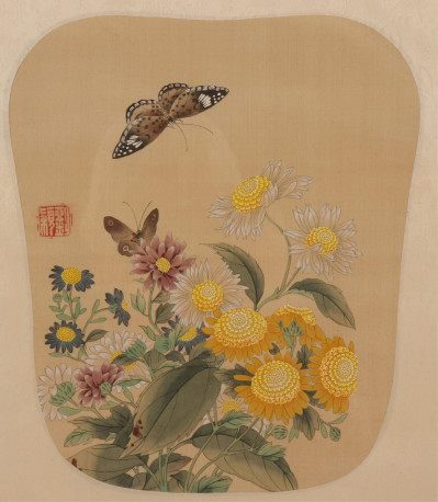 8 Asian Artworks, ink &amp; paint on silk