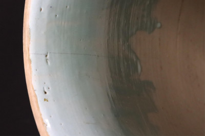 Chinese Polychrome Vase with carved hardwood stand