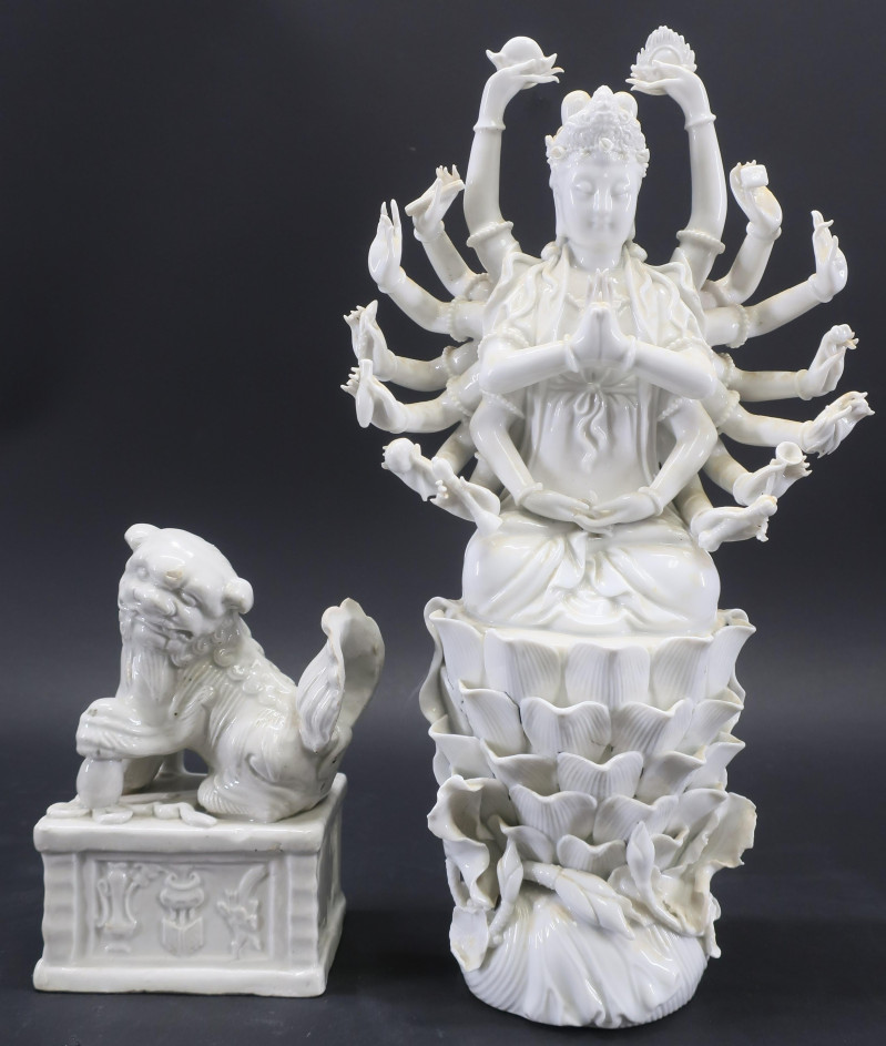Chinese Blanc-de-Chine Porcelain Multi-Armed Guany