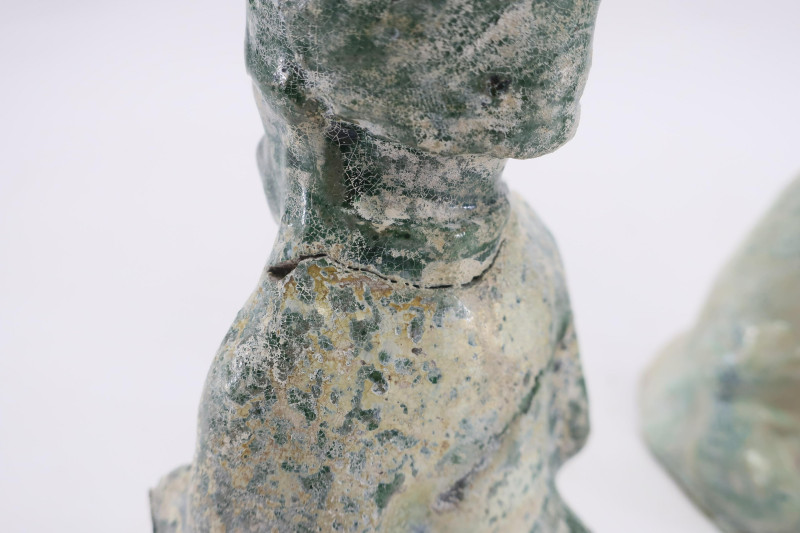 Two Han Dynasty Figural Lampstands