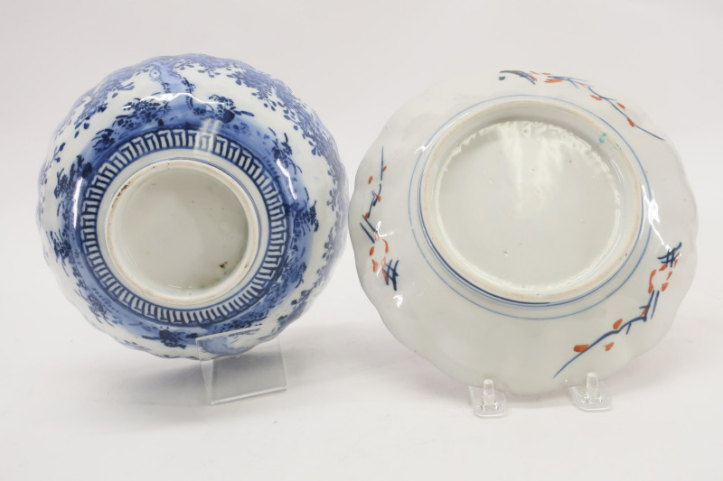 Two Japanese Printed and Painted Porcelain dishes