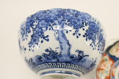 Two Japanese Printed and Painted Porcelain dishes