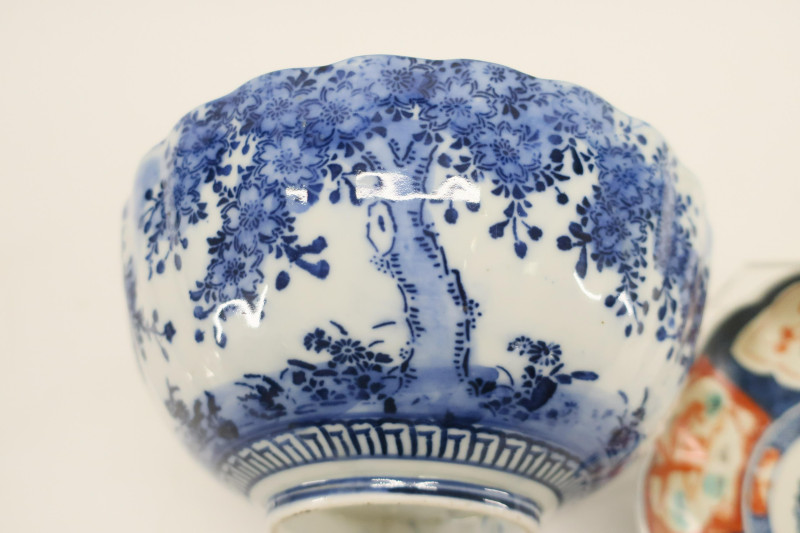 Two Japanese Printed and Painted Porcelain dishes