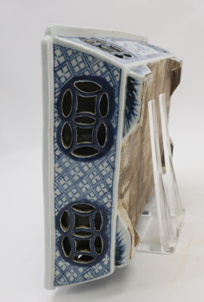 Two Double-walled Blue and White Narcissus Planter