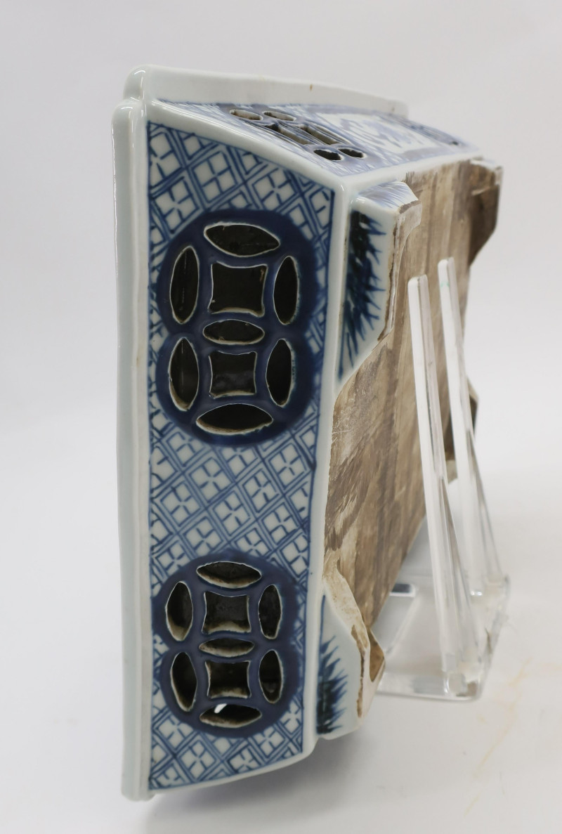 Two Double-walled Blue and White Narcissus Planter