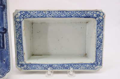 Two Double-walled Blue and White Narcissus Planter