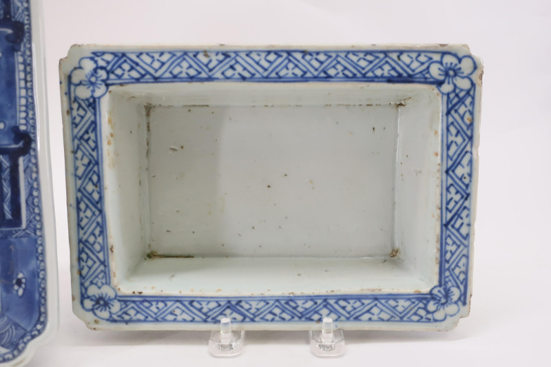 Two Double-walled Blue and White Narcissus Planter