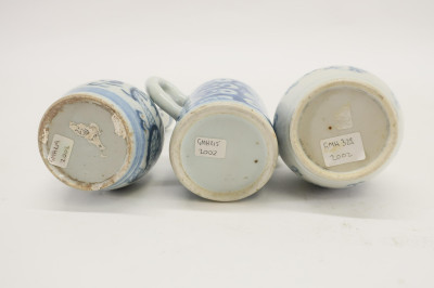 Chinese Ewer and Pair of Small Bottle Vases