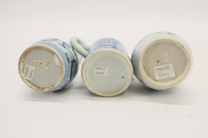 Chinese Ewer and Pair of Small Bottle Vases