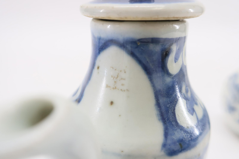 Chinese Ewer and Pair of Small Bottle Vases