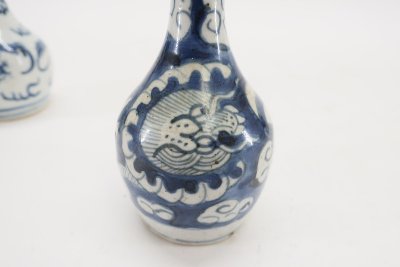 Two Minyao Bottle Vases with Metal Rims