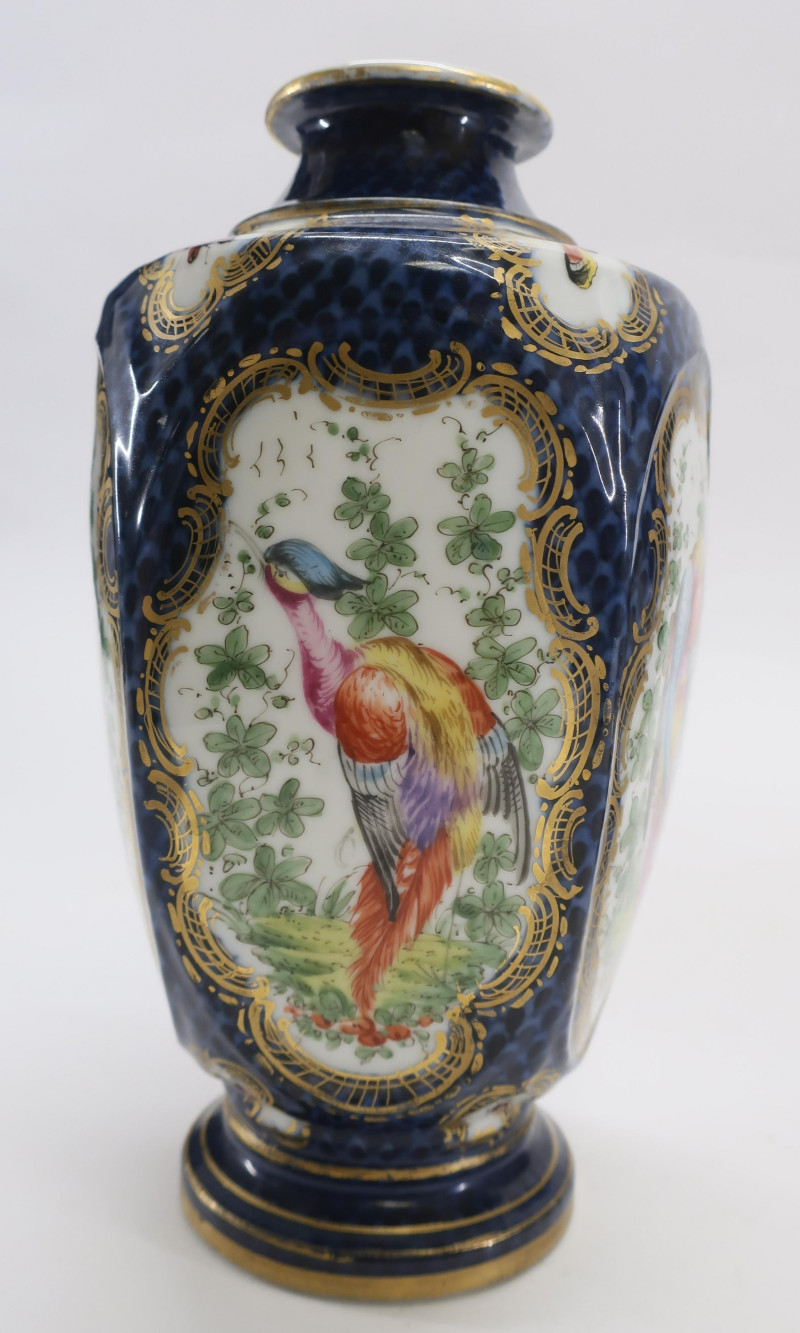 Samson Blue Scale Porcelain Vases, Worcester Style