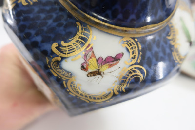 Samson Blue Scale Porcelain Vases, Worcester Style