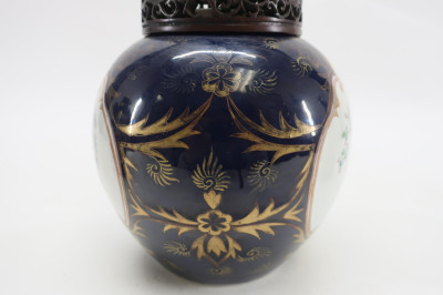 Samson Blue Scale Porcelain Vases, Worcester Style