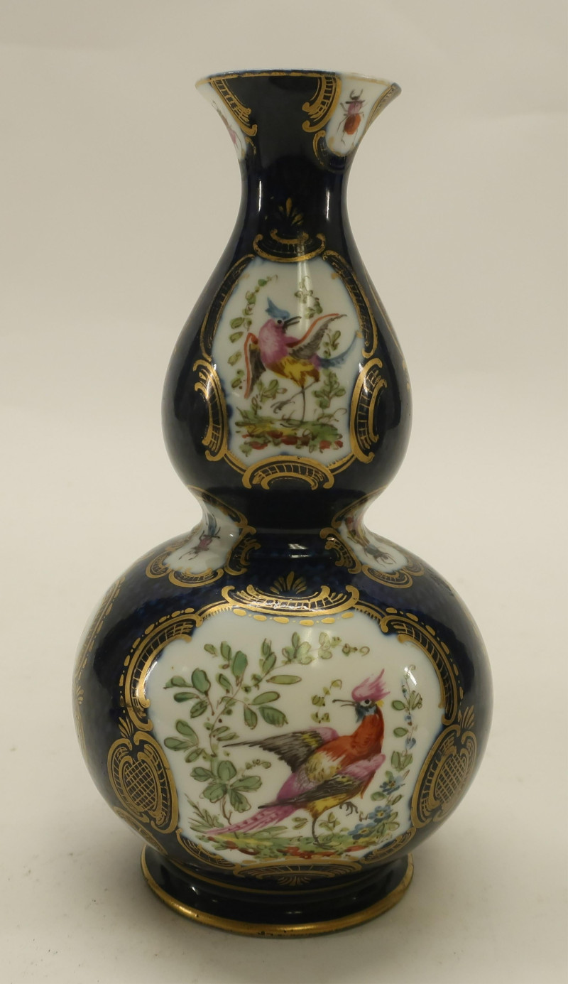 Samson Blue Scale Porcelain Vases, Worcester Style