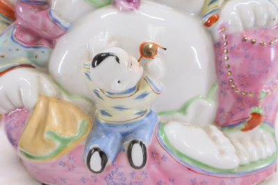 Porcelain Buddha Statue &amp; Rose Quartz Figures