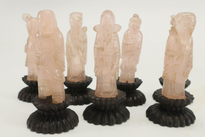 Porcelain Buddha Statue &amp; Rose Quartz Figures