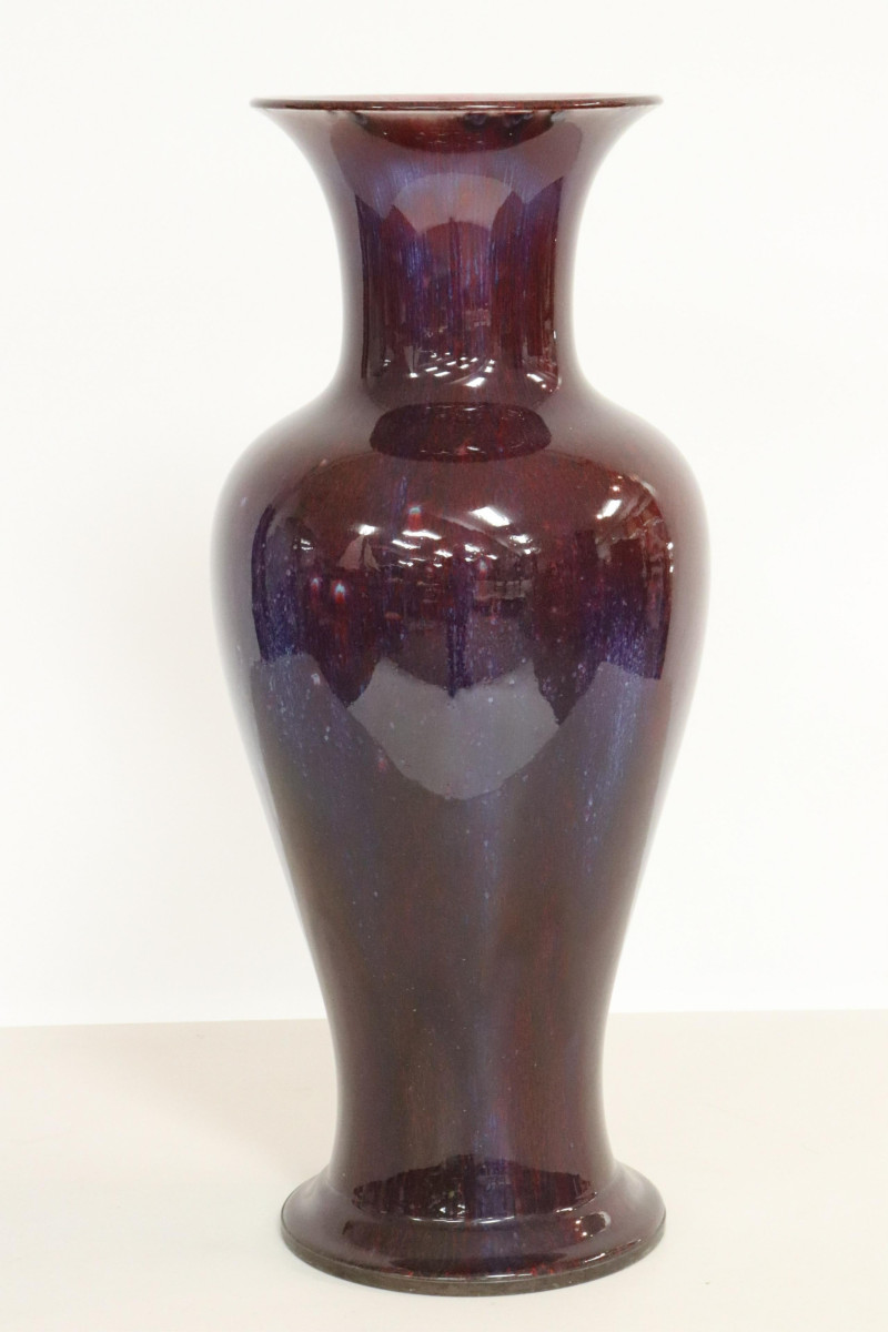 Large Flambé Baluster Vase
