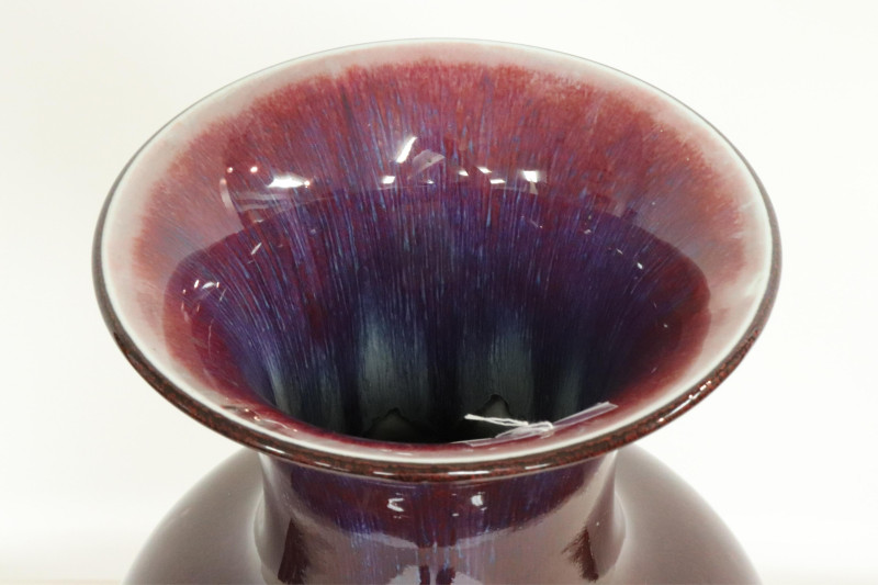 Large Flambé Baluster Vase