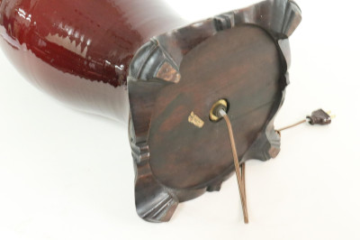 Large Sange De Boeuf Vase Mounted as Lamp