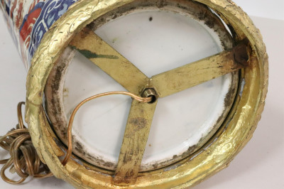 Large Imari and Famille Rose Vases Mounted as Lamp