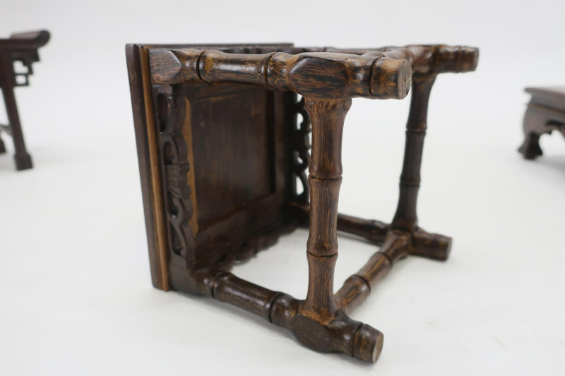 Five Small Chinese Wood Table Stands