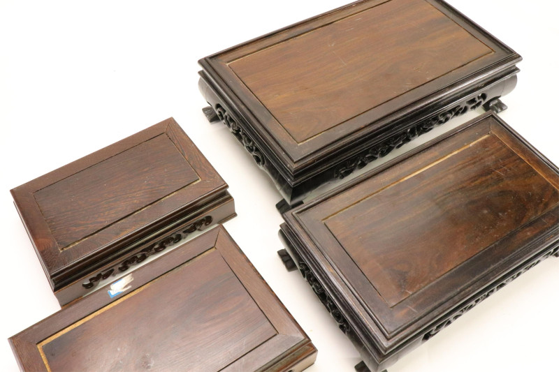 Two sets of Chinese Wood Table Stands