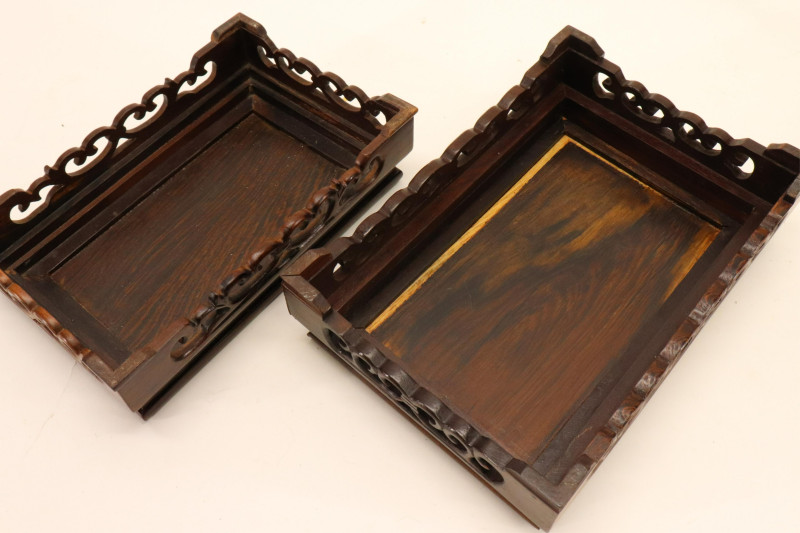 Two sets of Chinese Wood Table Stands