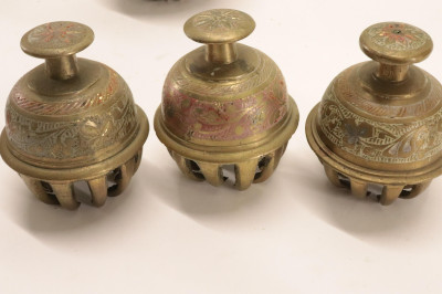 Collection Indian Brass Claw Bells