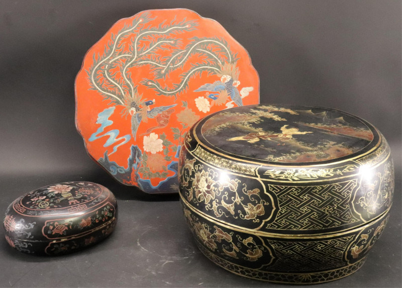 Three Chinese Lacquer Cases