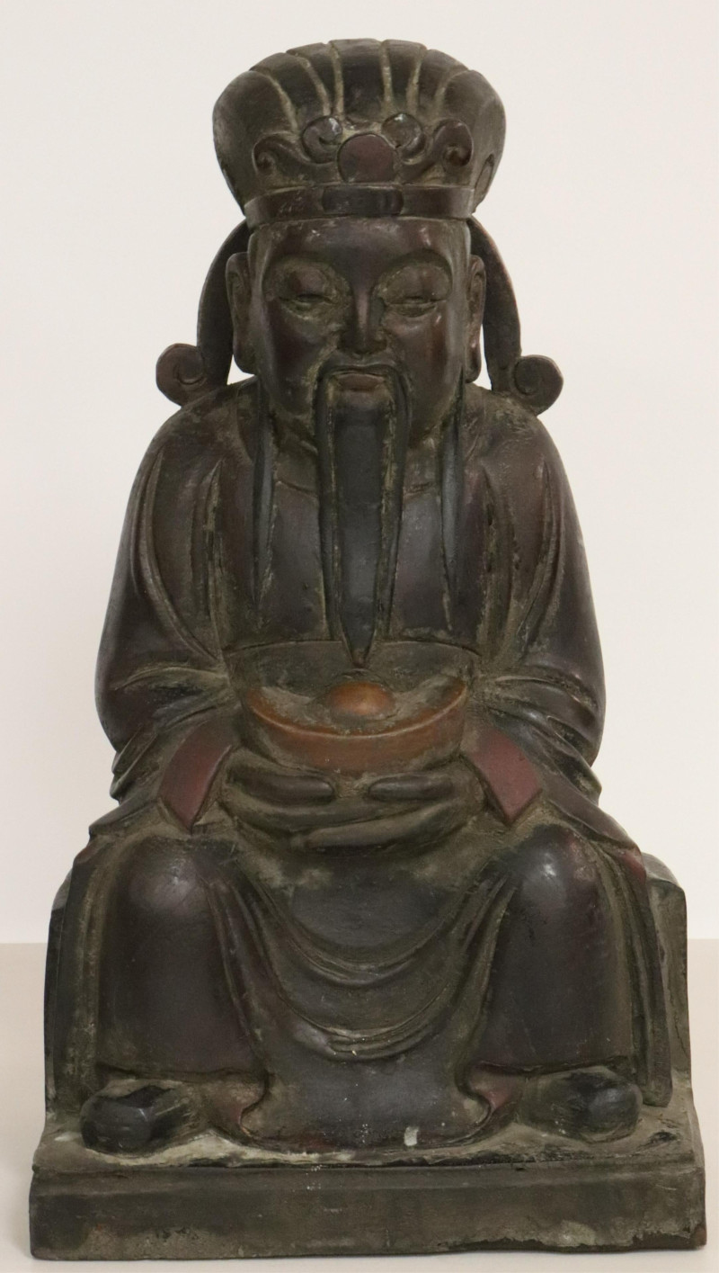 Chinese Large Wood Prosperity Figure