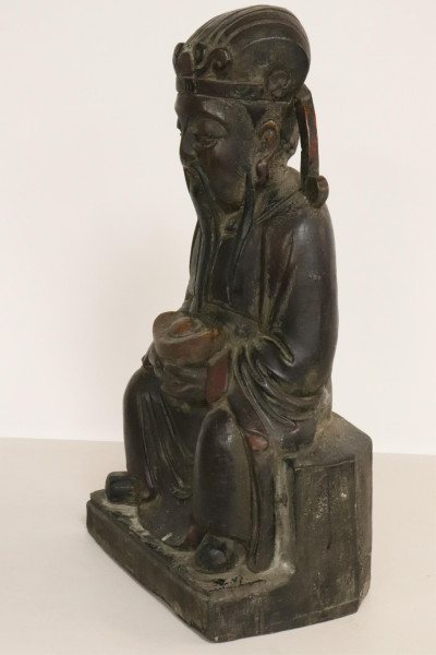 Chinese Large Wood Prosperity Figure