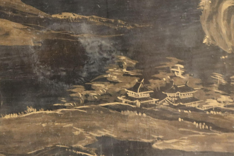 Painted Chinese Lacquer Panel, circa 1900