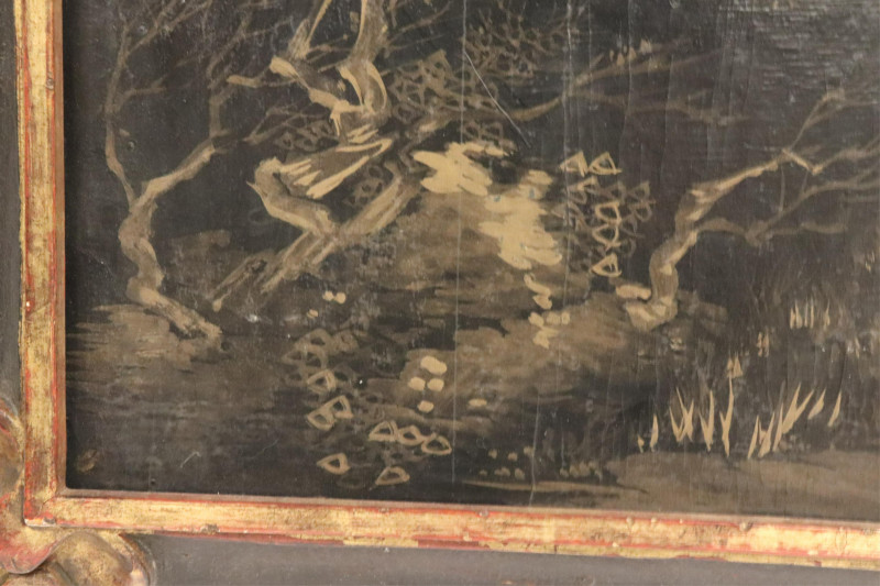 Painted Chinese Lacquer Panel, circa 1900